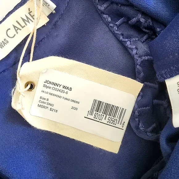 NWT Johnny Was Calme Hi-Lo Weekend Tunic Dress Small Indigo Blue - Picture 10 of 10